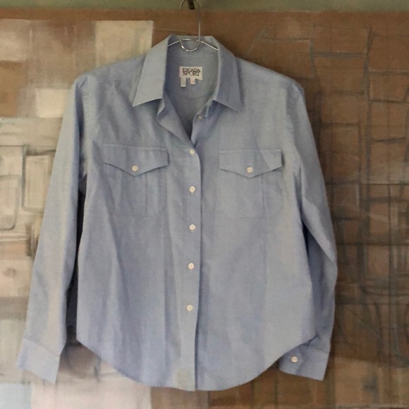 Escada Sport 100% Cotton Button Down Blue Shirt - Picture 5 of 7